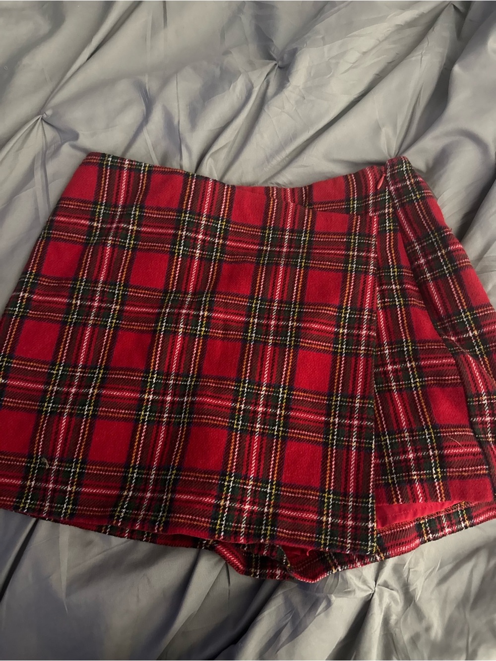 Vici- Red Plaid Women’s Faux Wrap Skirt